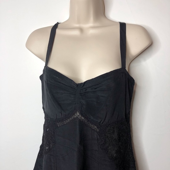 Jill Stuart Collection Black Silk Mini Dress 4 A3 - Picture 2 of 8